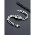thumbnail image 6 of Bandmax 8.26'' Cuban Chain Bracelet for Men Women Stainless Steel Love Infinity Knot Bracelet Link Chain Gift with Specific Card for Your Love, 6 of 7