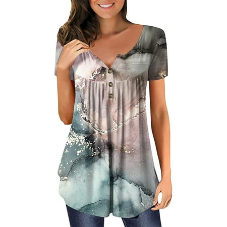 

Mackneog Women s Style Top Hidden Belly Button Long Version Top Summer Short Sleeve T Shirt Cute Flowing Shirt Casual Dress Shirt Suitable For Inside Trouser Pink XL Gift on Clearance
