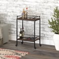 thumbnail image 3 of Evelyn&Zoe Barnes 23.5" Wide Rectangular Bar Cart, Alder Brown, 3 of 7
