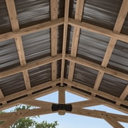 Backyard Discovery Norwood 10' x 10' Cedar Wood Gazebo, Galvanized Steel Roof, PowerPort