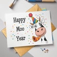 thumbnail image 3 of Tarjeta de felicitación Podagree Happy Moo Year, divertido diseño de vaca, 8 x 5.3, 3 of 7