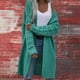 thumbnail image 2 of Suéter Cárdigan largo de color sólido Cárdigan de punto europeo y americano para mujer Ropa de mujer de longitud media, 2 of 6