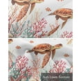 thumbnail image 6 of Sea Turtle Coral Linen Curtain Valance for Bedroom/Bathroom/Kitchen/Office/Living/Dining Room Window,Tropical Fish Underwater Starfish White Rod Pocket Topper Decorative Cafe Drapes Panel 42"x18", 6 of 6