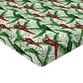 thumbnail image 4 of Ambesonne Bird Print Fitted Sheet, Exotic Parrots Jungle, Twin Size, Fern Green and Dark Pink, 4 of 5