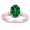 thumbnail image 3 of Star K � 3 Three Stone Oval Simulated Emerald Classic Engagement Promise Ring, 3 of 9