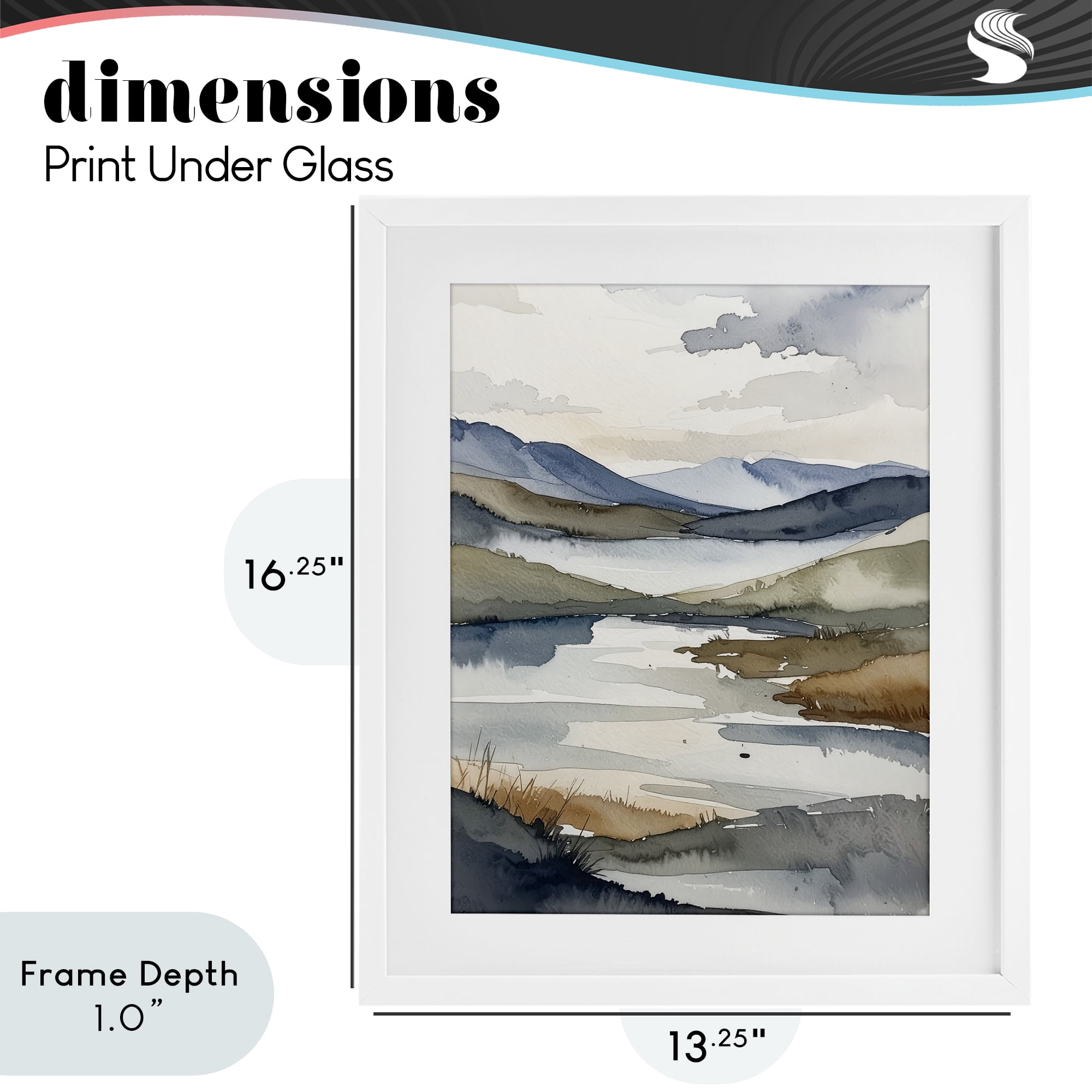 Stupell Industries Flow Of Water Pond White Framed Print Under Glass, design by Alonza Saunders