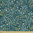 thumbnail image 2 of Ambesonne Floral Fabric by the Yard Upholstery, Spring Flowers Art, 1 Yard, Sea Blue Teal, 2 of 5