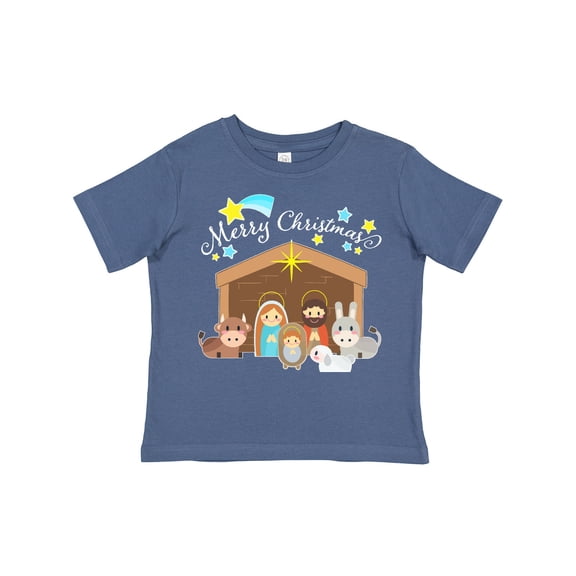 Inktastic Merry Christmas Cute Nativity Scene Boys or Girls Toddler T-Shirt