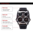 thumbnail image 5 of Reloj con brújula, reloj de cuarzo deportivo militar de doble zona horaria para hombres, negro con termómetro de brújula decorativo Excelente Rendimiento, 5 of 5