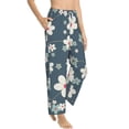 thumbnail image 2 of Xecao Blue Flower Women's Straight Lounge Pajama Pants: The Epitome of Relaxed Sleepwear, 2 of 9