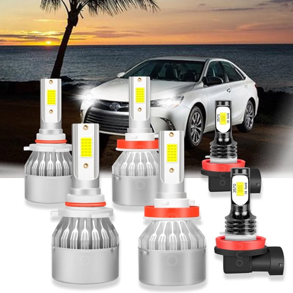 For Toyota Camry 2007 2008 - 2014 Combo LED Headlight Fog Lights Bulbs Kit 6000K
