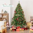 thumbnail image 2 of Costway Arbre de Noël Pré-Éclairé de 7 Pieds Articulé avec 390 Lumières LED Multicolores et Baies Rouges, 2 of 10