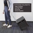 thumbnail image 6 of BAZIC Foldable Utility Cart Portable Rolling Folding Cart 16"x18"x15", w/ Lid Cover, 70 Lbs Capacity, 3-Pack, 6 of 7