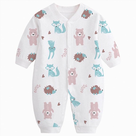 CAUYDY 0-3M 6-9M 12-18M Preemie Girls Sleepers Baby Bodysuit for Boys Fall Winter Newborn Long Sleeve Pajamas Infant Comfy Loungewear Sizes 3-6 Months,White