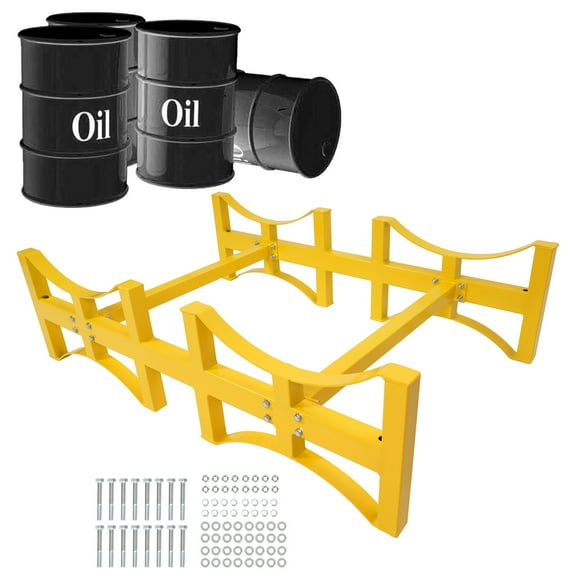 KOJEM Stackable Drum Rack - 2 Drum Storage Racking Portable Industrial Vertical Heavy Duty Steel Load Capacity 1800 LB