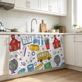 thumbnail image 3 of Cartoon Educational Elements Cabinet Curtain 28"W x 51"L, Modern Art Childhood Dust-Proof Privacy Curtain for Closet Shelves Self Adhesive, Sink Skirt for Bathroom Vanity Kitchen Laundry Room, 3 of 9