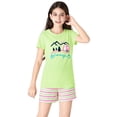 thumbnail image 3 of Beezizac Summer Pajamas for Girls – Lime Green & Camping PJS Ultra Soft Jammies Set Size 12, 3 of 7