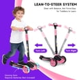 thumbnail image 4 of MammyGOL foldable Girls Kick scooter LED flashing wheels Or Boys Scooter available DIY Sticks for children Youth aged 4-12 with a T-bar handle, 4 of 7