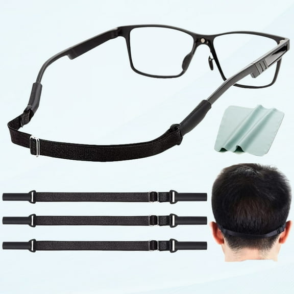 Sports Glasses Straps Set of 3 - Black, Children's Men's and Women's Sunglasses Straps, Adjustable Glasses Straps Stand, Sports Glasses Straps, Sports Glasses Straps