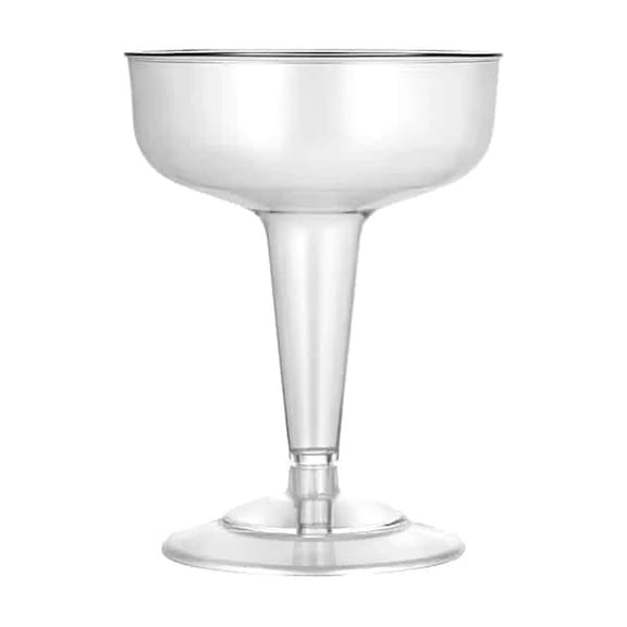 EcoQuality 4oz Champagne Cup Stemware (2 pieces) - Disposable Plastic Cups - Eco-friendly Cold Cups for Cocktails, Home, Office, Events, Wedding, Parties (20)