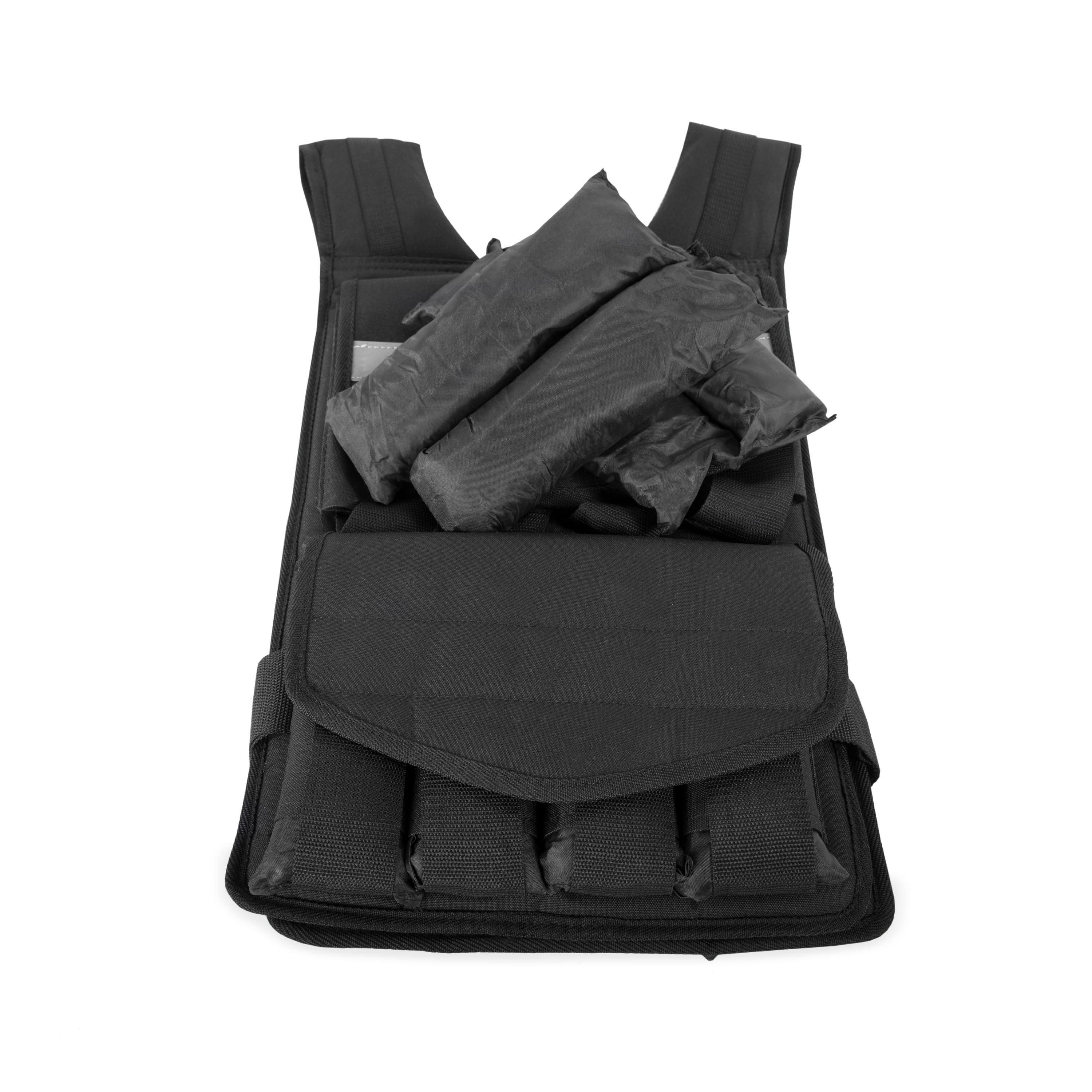 Fuel Pureformance Adjustable Fitness Training Weighted Vest, 120 lbs ((13) 1.5 lb / (33) 3 lb Removable Weight Bricks)