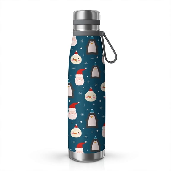 Christmas 29oz Stainless Steel Insulated Thermos with Tea Filter, 360° Printed Travel Bottle, Leakproof BPA-Free Flask with Anti-Slip Base, 304 Inner & 201 Outer, Vacuum Cup