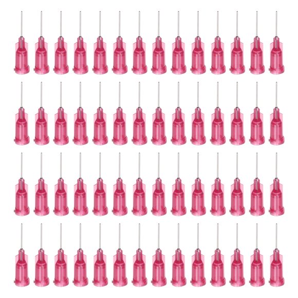 Uxcell Blunt Tip Dispensing Needle for Liquid Glue Gun, 25G 1/2", 100 Pcs (Red)