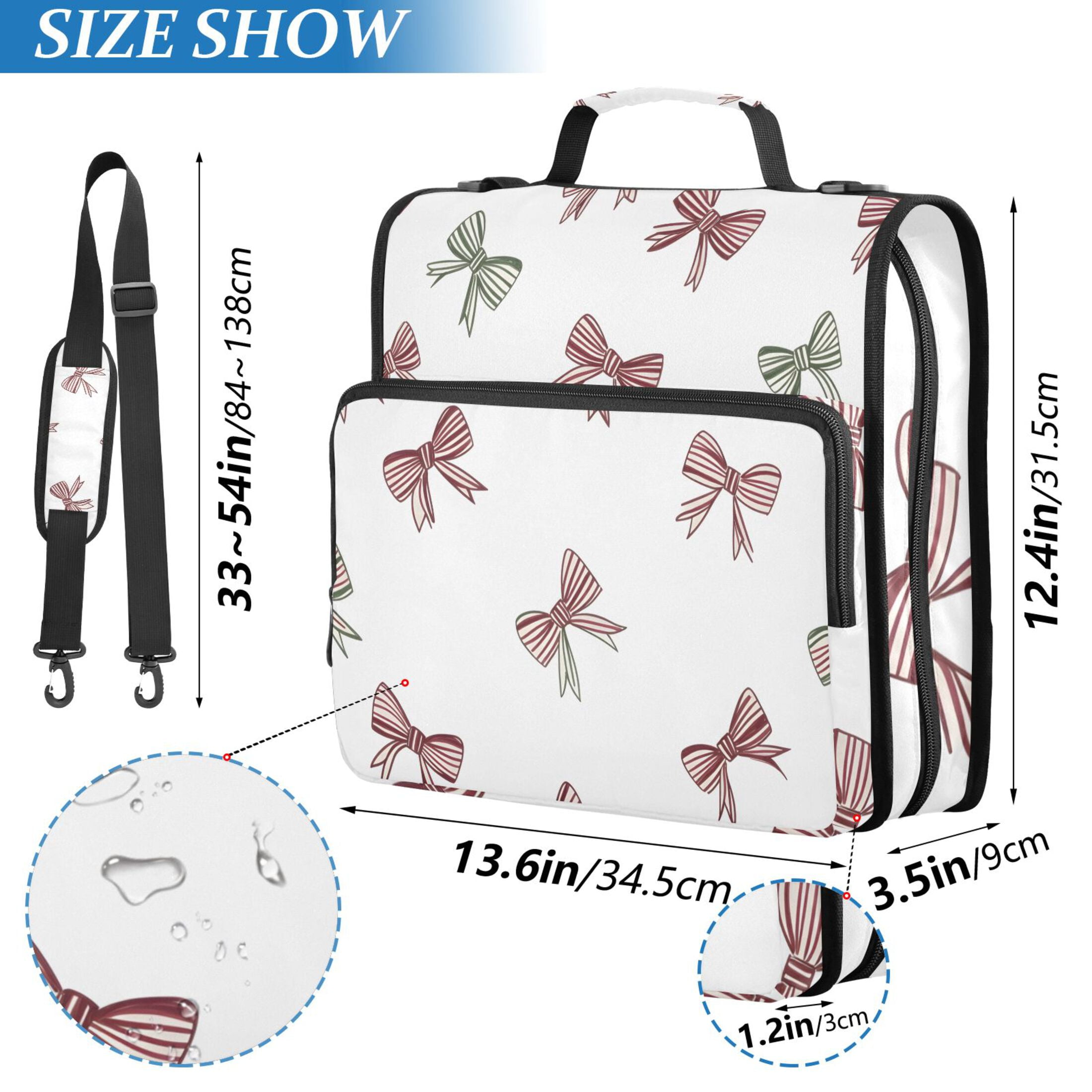 ALAZA Zipper Binder Bow-a1 3 Ring Trapper Keeper File Folder Organizer Bag