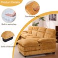 thumbnail image 3 of 111.8" Sectional Couch, U-Shaped Profile Sofa Including Two Single Seats And Two Chaise, Modern Chenille Comfy Modular Sofa with Comfy Wide Armrests and 2 Layer Seat Cushions, for Living Room, Yellow, 3 of 9