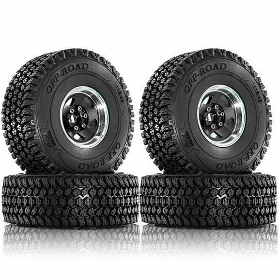 4PCS 116mm Off Road -Tires Wheel 12mm Hex Hubs for 1/10 RC Racing Car 4WD Nitro //// Black