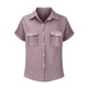 thumbnail image 4 of Craaazy Ladies Oversized Short Sleeve Tunic Tops, Lightweight Cotton Shirt, Turndown Collar Button Up Blouse with Chest Pockets for Everyday Outfits Gifts, 4 of 6