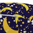 thumbnail image 3 of Universe Pouf Cover with Zipper, Repetitive Stars and Crescent Cosmic Space Elements Motif, Soft Decorative Fabric Unstuffed Case, 30" W X 17.3" L, Mustard Indigo, by Ambesonne, 3 of 5