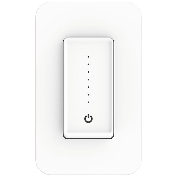 Tesler White Smart Wi-Fi CFL/LED Dimmer and Wall Plate