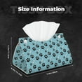 thumbnail image 6 of Lsque Cute Dog Footprints Printed Long Tissue Box Cover Holder, Facial Paper Organizer Dispenser,Triangle with Bottom Belt, PVC Leather Decorative Organizer, 6 of 9