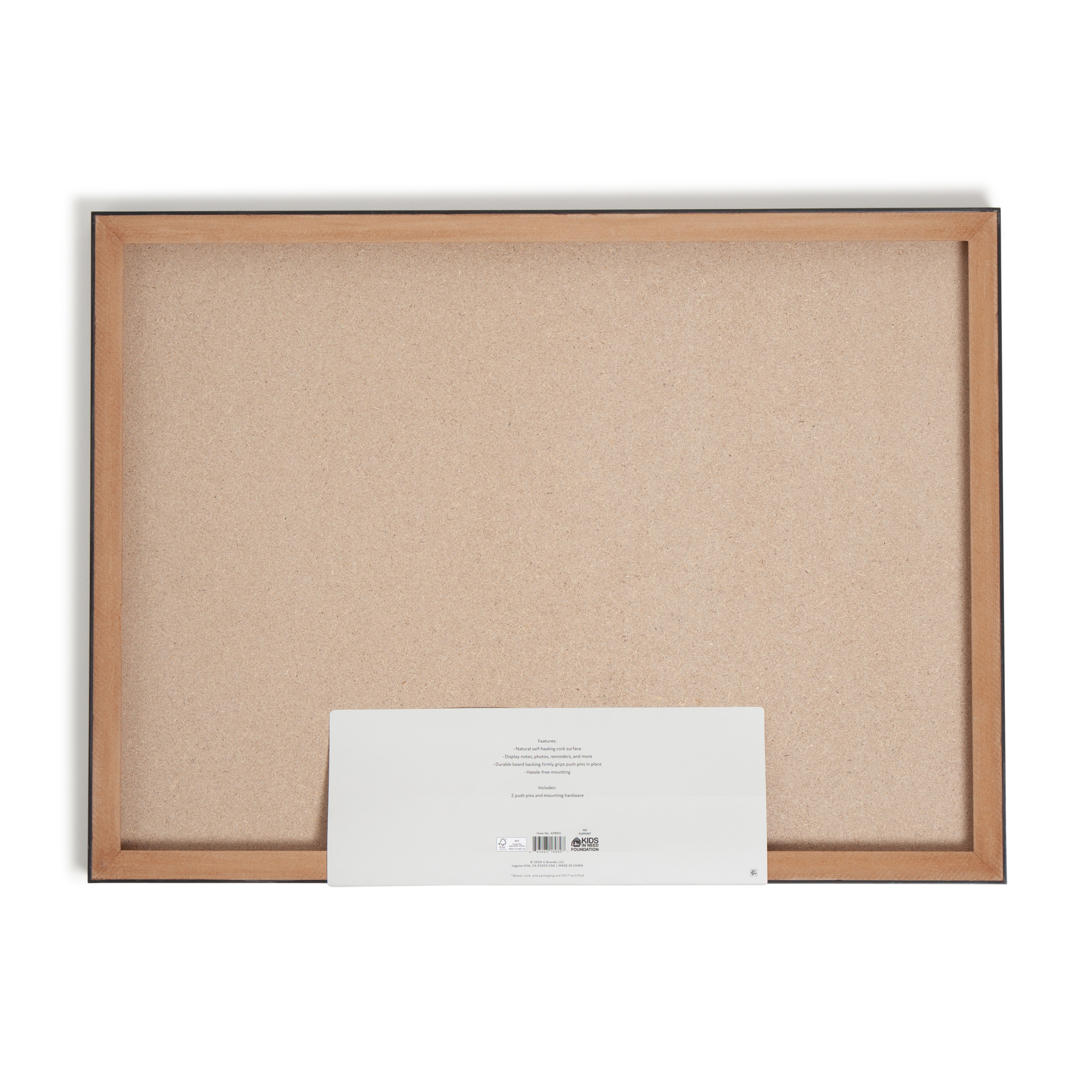U Brands Cork Bulletin Board 23" x 17" Black Frame photo 8
