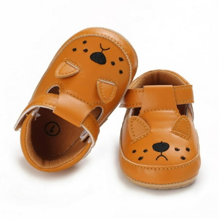 

Baby Walking Shoes Boys Girls Pu Leather Non-Slip Cute Cartoon Soft Sneakers Toddler First Walkers (0-18 Months) 3/L Size