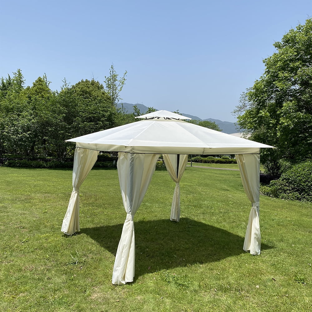 Private Jungle Outdoor 10x10 Ft Patio Garden Gazebo Tent, Outdoor Shading, Gazebo Canopy with Curtains,Beige Private Jungle Outdoor 10x10 Ft Patio Garden Gazebo Tent, Outdoor Shading, Gazebo Canopy with Curtains,Beige