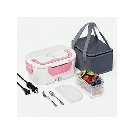 

Electric Lunch Box Food Warmer Portable Food Heater For Car & Home - Leak Proof Lunch Heating Microwave For Truckers With Removable Stainless Steel Container