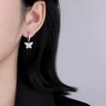 thumbnail image 2 of 925 Sterling Silver CZ Buffterfly Hoop Earrings for Women Teens Sparkling Butterfly Hoop Earrings Huggie Drop, 2 of 12