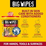 Big Wipes Heavy Duty Hand Cleaning Wipes, Textured Cloths for Removing Grease and Grime, 240 Count Bucket