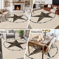 thumbnail image 6 of Area Rug 72×108in, Vintage Texas Star Floor Carpet Living Room Rug, Western Theme Pentagram on Linen Non-Slip Welcome Mat Indoor Rugs for Bedroom Dining Room, 6 of 9
