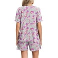 thumbnail image 4 of DreamFish Women's Summer Short Sleeve Top and Shorts Pajama Ladies Soft Pjs Lounge Set with Pockets, 4 of 5
