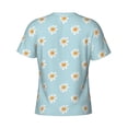 thumbnail image 6 of Vsdgher Daisies Flowers Print Men's Dry Fit Mesh Athletic Shirts Moisture Wicking Tennis T-Shirt Tops, 6 of 9