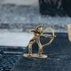 thumbnail image 5 of Figura de soldado de latón pequeño, figura de guerrero en miniatura, modelo a escala, recuerdo de fiesta con arco, 5 of 8