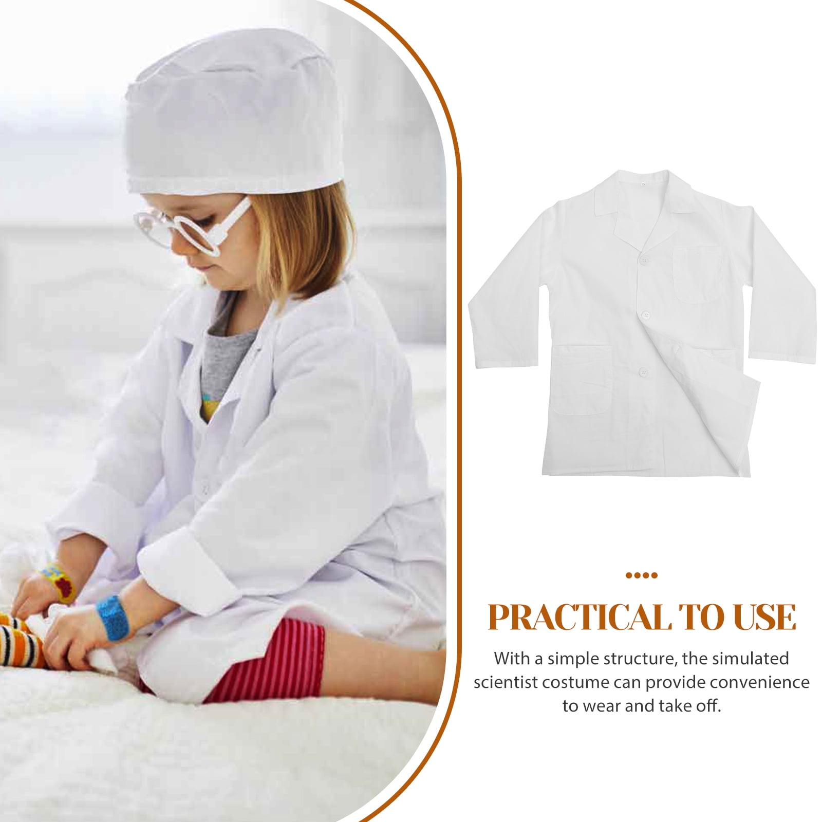 Lovely Kids Costume White Scientist Coat Decorative Kids Lab Coat Children Accessory Walmart