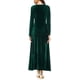 thumbnail image 5 of Vestido largo elástico de terciopelo fruncido de manga larga elegante para mujer Ormromra  WRMH-233-2, 5 of 5