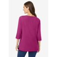 thumbnail image 2 of Woman Within Plus Size Perfect Three-Quarter Sleeve Boatneck Tee, 2 of 6