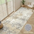 thumbnail image 3 of Runner Rug Kitchen Washable Rugs: 2x6 Non-Slip Boho Soft Vintage Stain Resistant Indoor Floor Neutral Farmhouse Throw Carpet for Hallway Bathroom Laundry Room Entryway Bedroom- Gray Gold, 3 of 8
