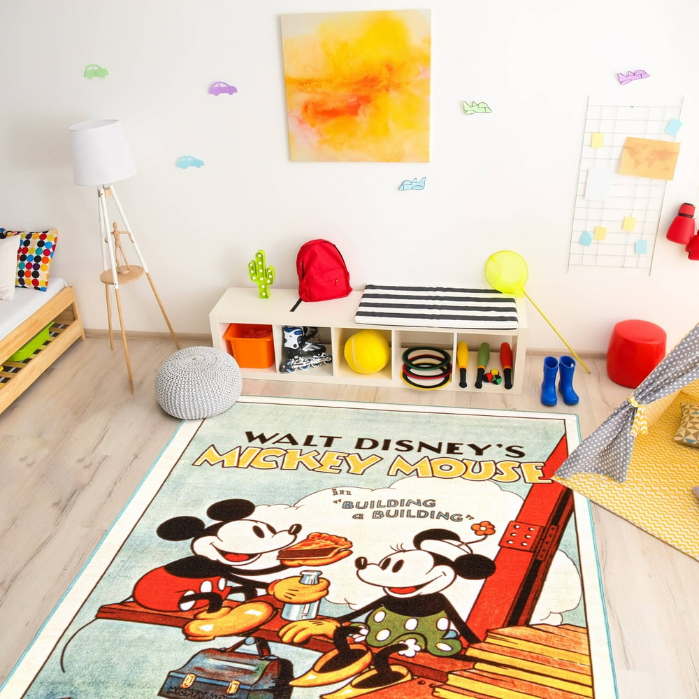Disney Mickey Mouse Poster HD Digitally Printed Kids Area Rug 4 6 X 6 jean-claude-g-tting-c-lestins-les-r-gles-du-savoir-vivre-music-hall