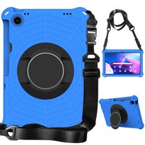 Dteck Case for Lenovo Tab M10 Plus 3rd Gen 2022 10.6 inch Heavy Duty Shockproof Kickstand Rugged Cover with Shoulder Strap, Blue